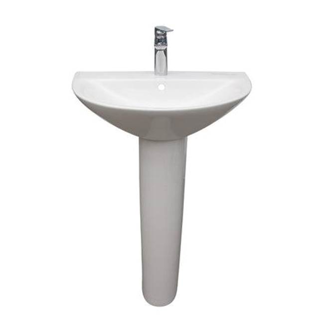 Barclay Morning 650 Pedestal LavatoryW/1-Faucet Hole,Overflow,WH