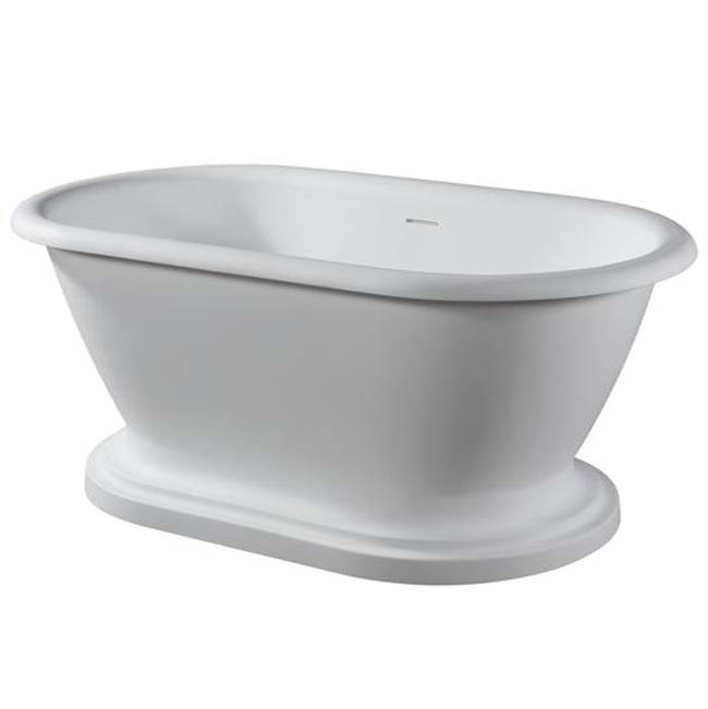 Barclay Wingate 59'' Resin FreestandingTub w/Integrated Base,Gloss WH