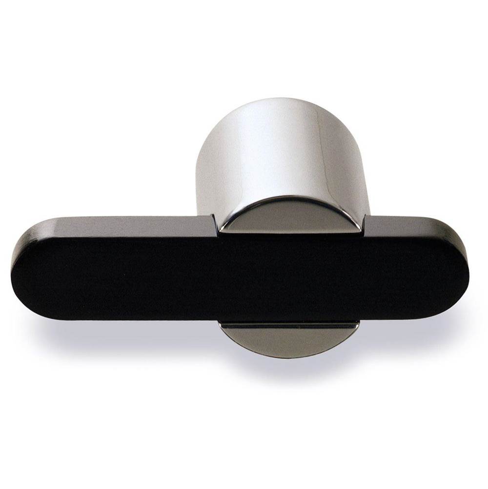 Colonial Bronze T Cabinet Knob Hand Finished in Matte Satin Black and Antique Bronze