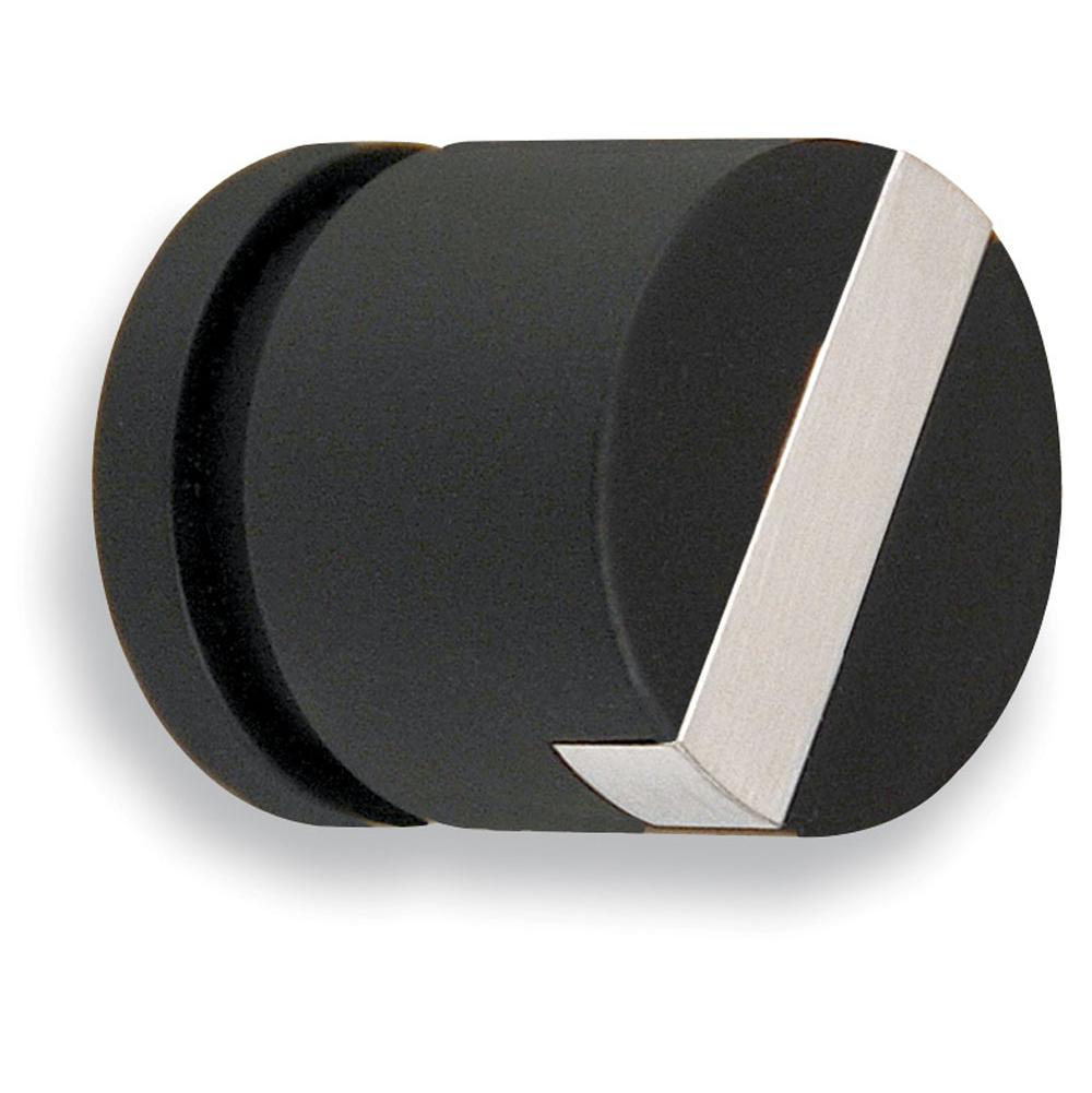 Colonial Bronze Top Striped Cabinet Knob Hand Finished in Matte Satin Black and Satin Nickel