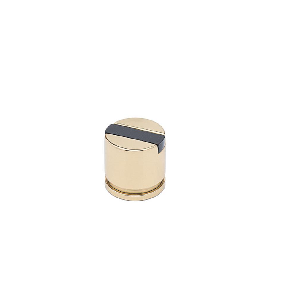 Colonial Bronze Top Striped Cabinet Knob Hand Finished in Polished Nickel and Polished Brass