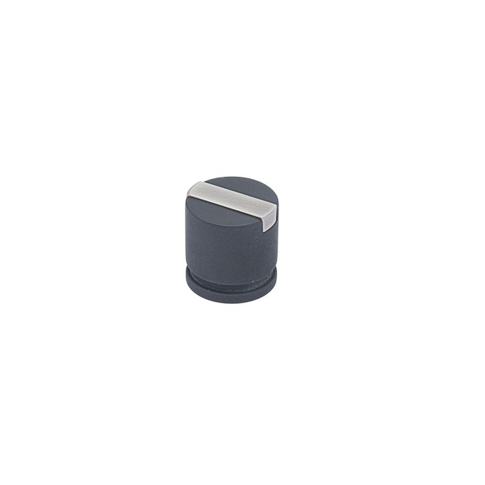 Colonial Bronze Top Striped Cabinet Knob Hand Finished in Matte Satin Black and Polished Chrome