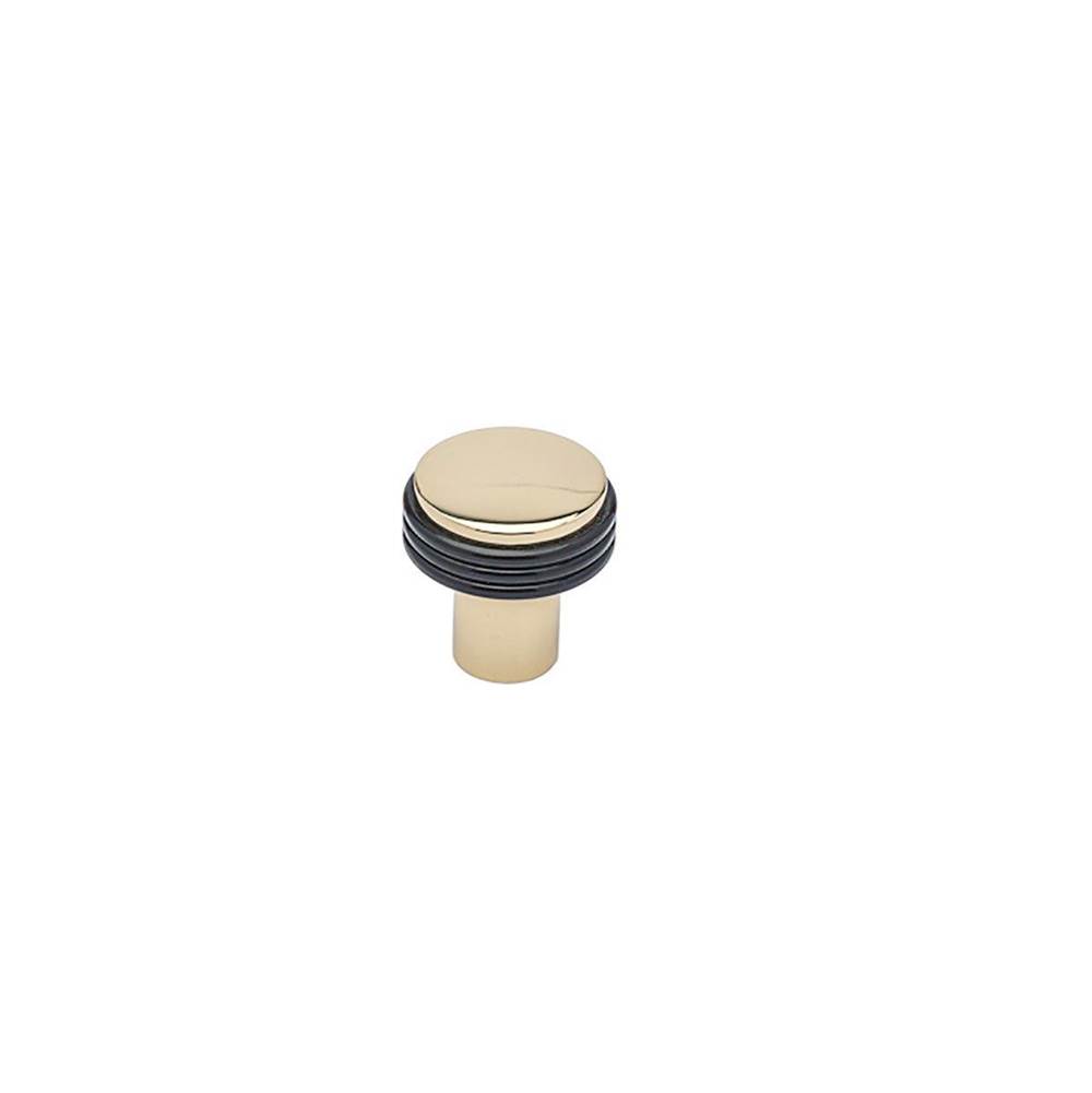 Colonial Bronze Cabinet Knob Hand Finished in Satin Black and Polished Chrome