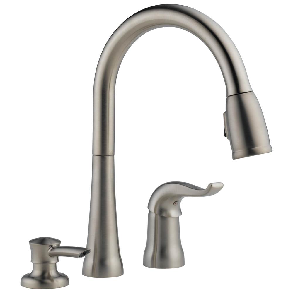 Delta Faucet Kate® Single Handle Pull-Down Kitchen Faucet with Soap Dispenser