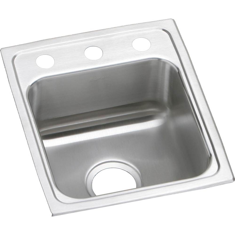 Elkay Lustertone Classic Stainless Steel 15'' x 17-1/2'' x 4'', 3-Hole Single Bowl Drop-in ADA Sink