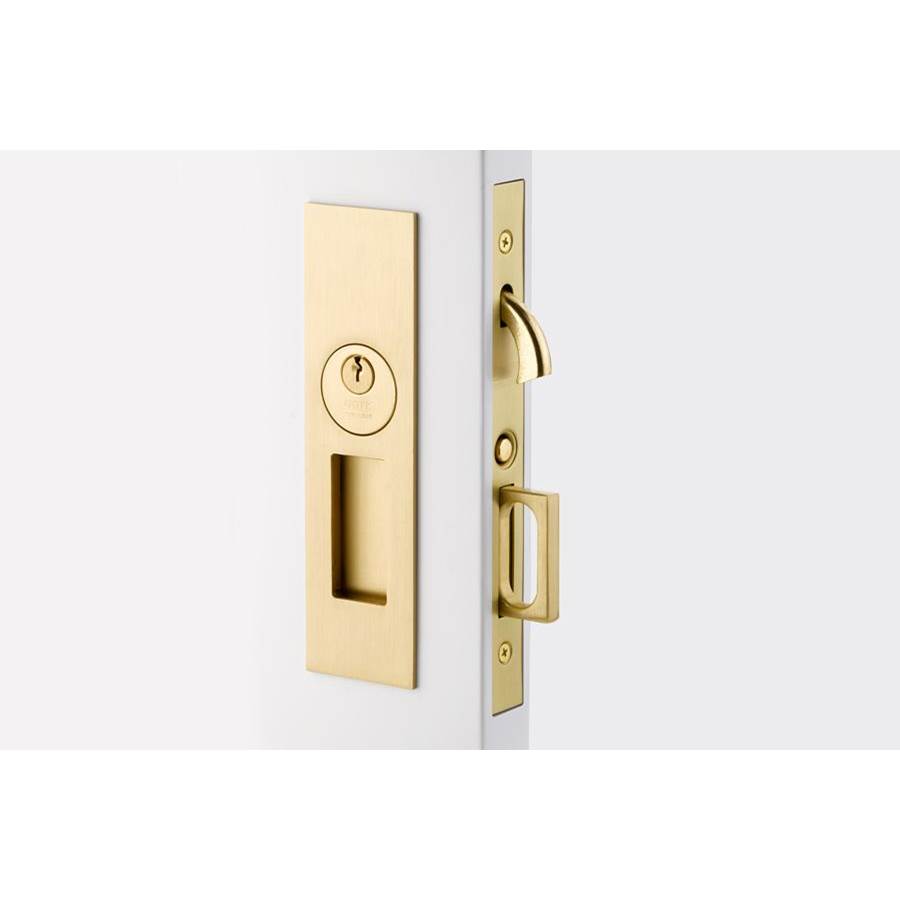 Emtek Keyed, Narrow Modern Rectangular Pocket Door Mortise Lock, US19