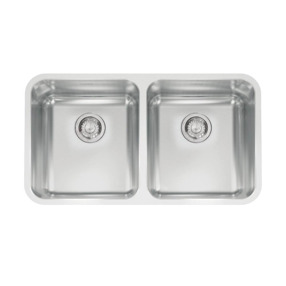 Franke Grande 32.88-in. x 18.7-in. 18 Gauge Stainless Steel Undermount Double Bowl Kitchen Sink - GDX12031