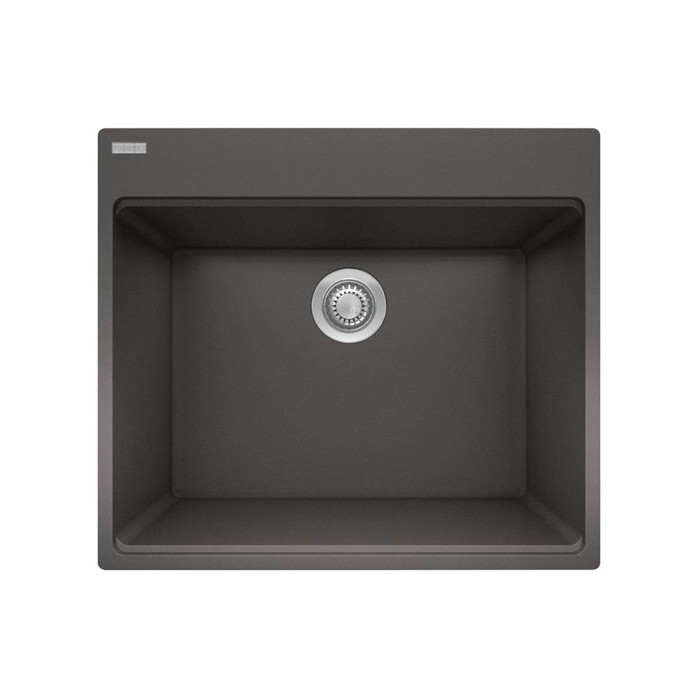 Franke Maris Dual Mount 25-in x 22-in Granite Dual Mount Single Bowl Laundry Sink in Slate Grey