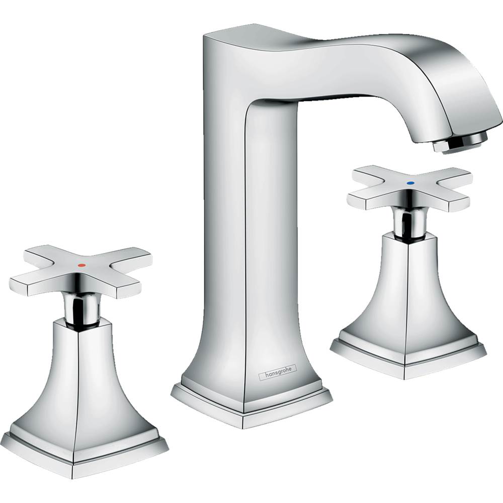 Hansgrohe Metropol Classic Widespread Faucet 160 with Cross Handles and Pop-Up Drain, 1.2 GPM in Chrome