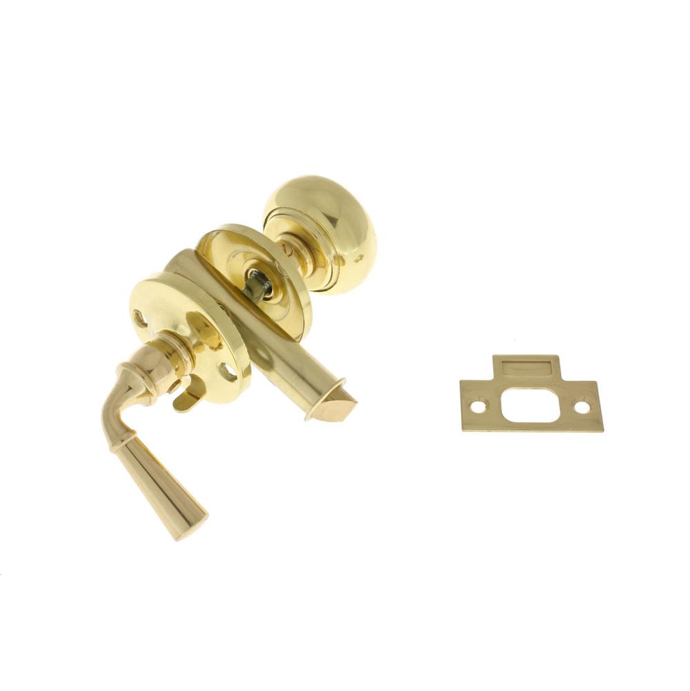 Idh Storm Screen Door Latch (Knob & Lever) Polished Brass