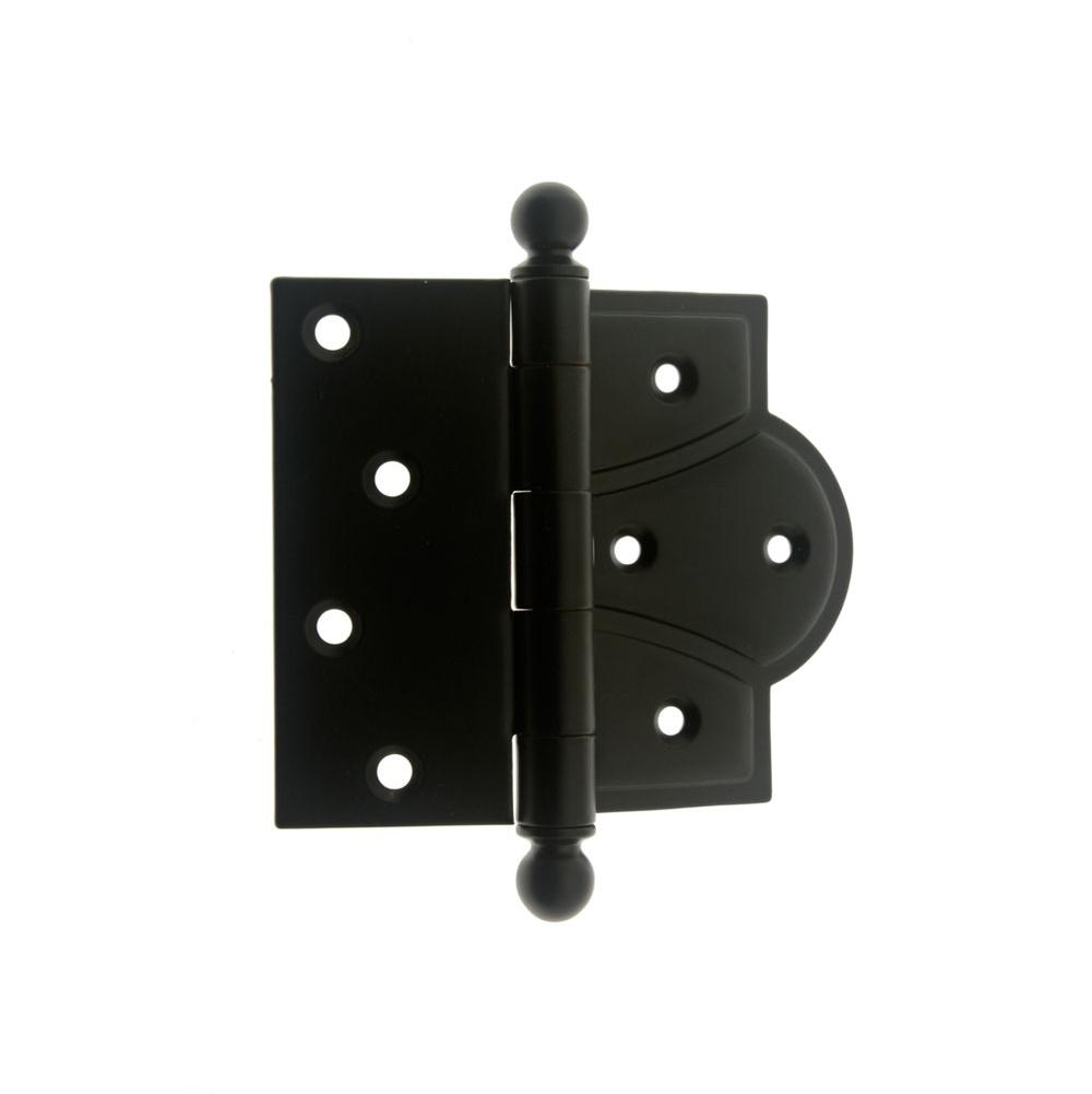 Idh Solid Brass 4'' X 5-1/8'' Combo Mortise/Surface Offset Hinge Ball Finials (Pair) Matte Black-J