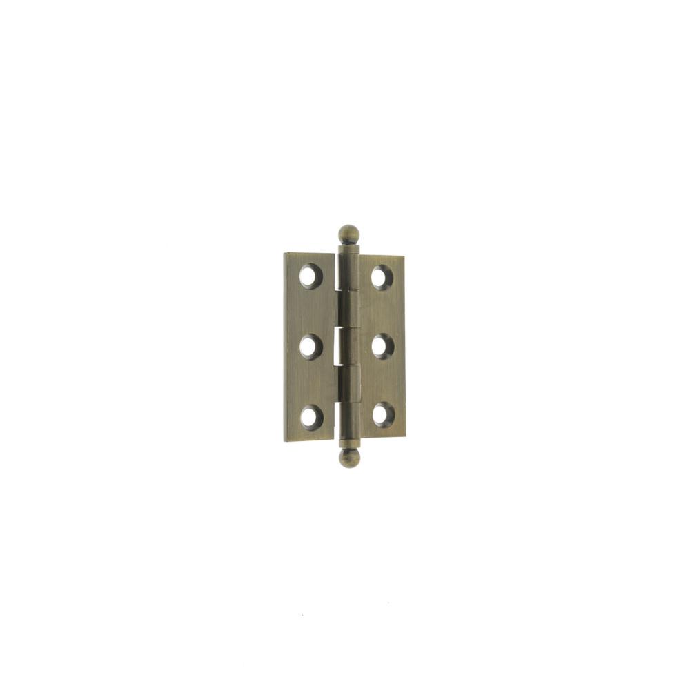 Idh 2'' X 1-1/2'' Solid Brass Cabinet Hinge W/Ball Tips (Pair)  Antique Brass
