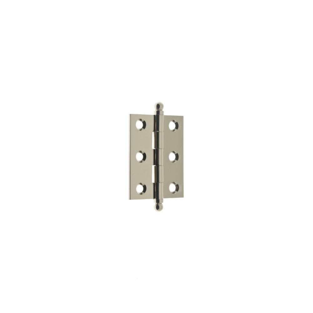 Idh 2'' X 1-1/2'' Solid Brass Cabinet Hinge W/Ball Tips (Pair)  Bright Nickel