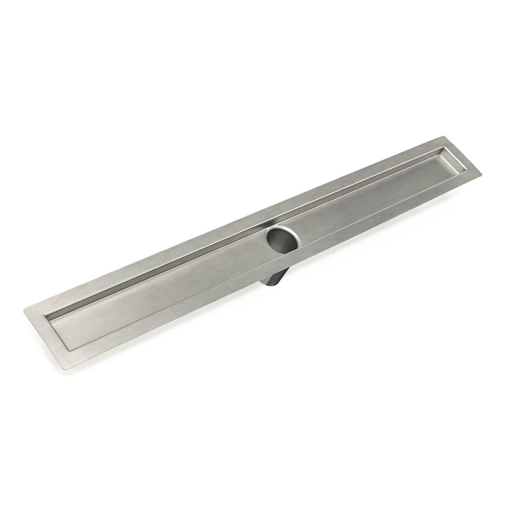 Infinity Drain 32'' Stainless Steel Flanged Channel Assembly with 2'' Tapered Threaded Outlet
