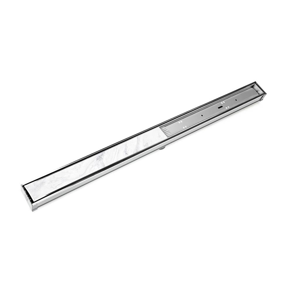 Infinity Drain 80'' S-PVC Series Complete Kit with Tile Insert Frame in Polished Stainless
