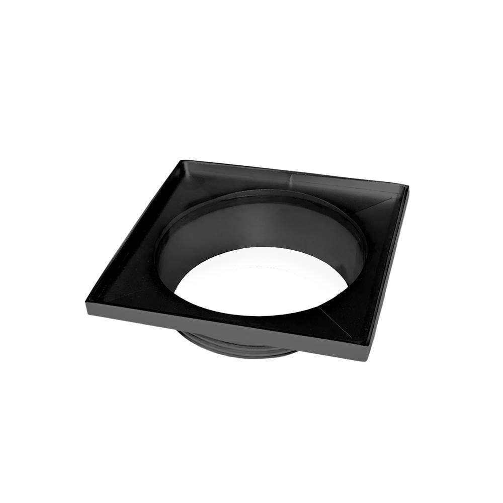 Infinity Drain 5'' x 5'' Stainless Steel 4'' Throat only in Matte Black