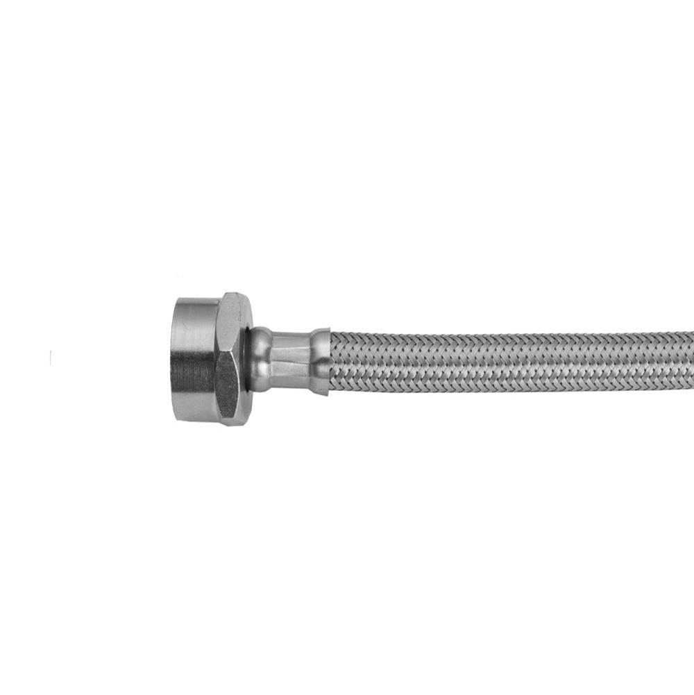 Jaclo JACLOFLEX™ Clear Stainless Steel Flexible Braided 3/8'' O.D. x 7/8'' I.D.- 16'' Toilet Supply Line with Metal Nut