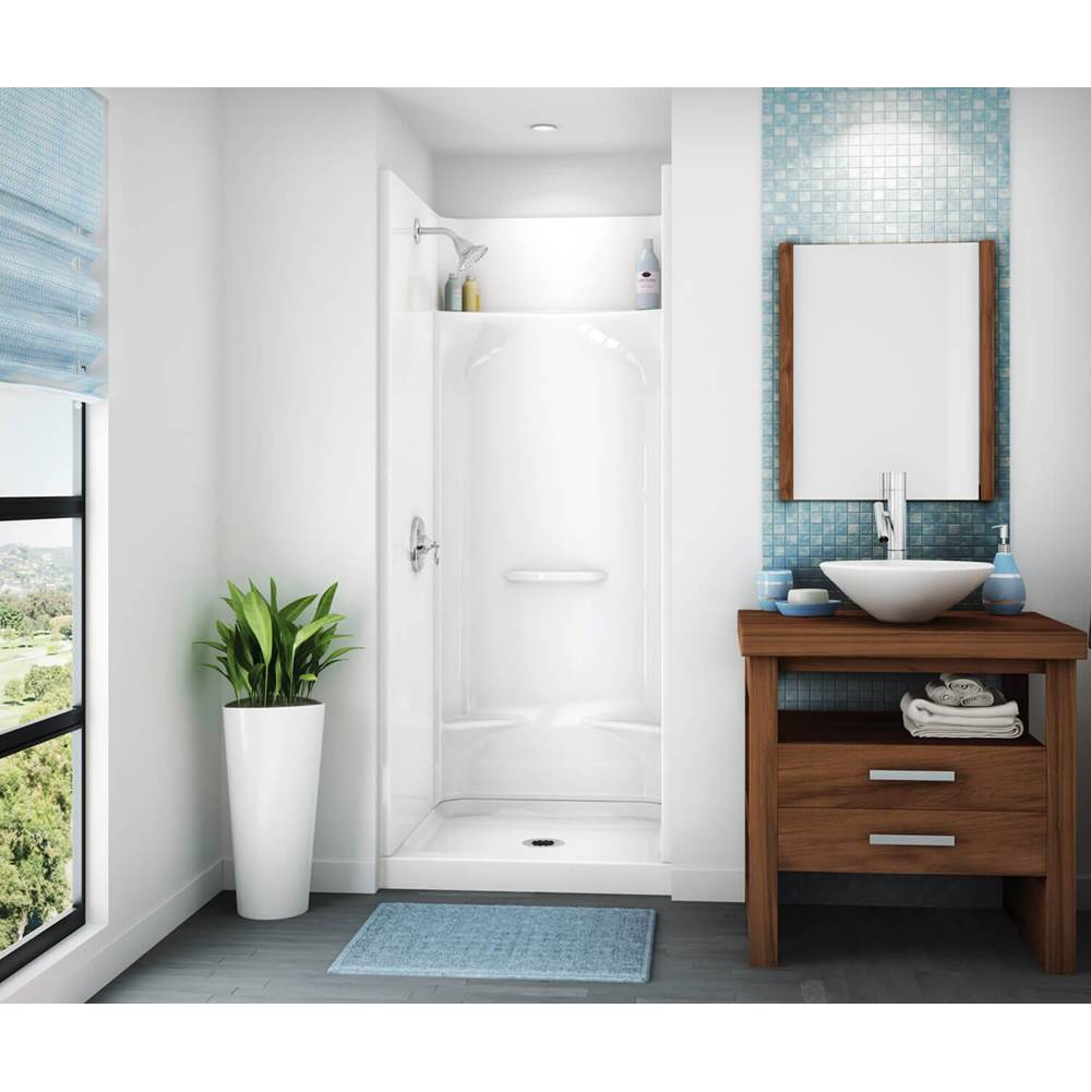 Maax KDS 3232 AFR AcrylX Alcove Center Drain Four-Piece Shower in White