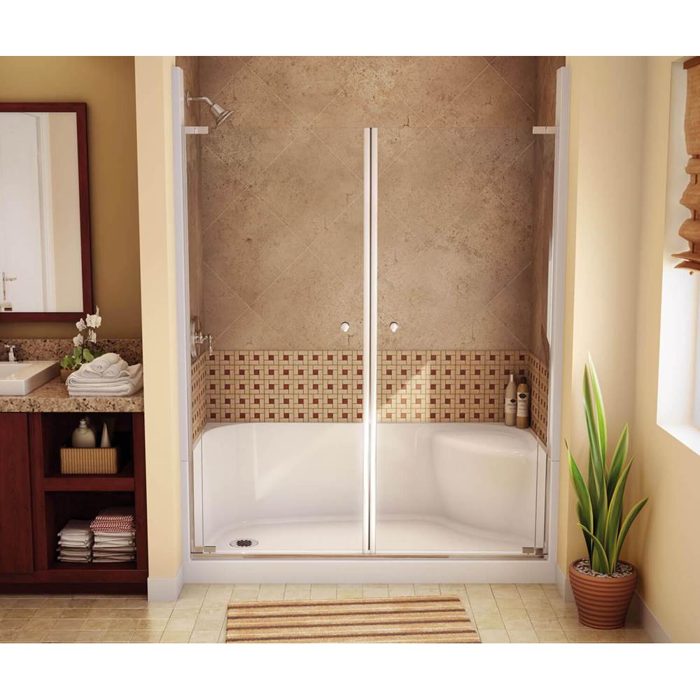 Maax SPS 3460 AcrylX Alcove Shower Base with Right-Hand Drain in White