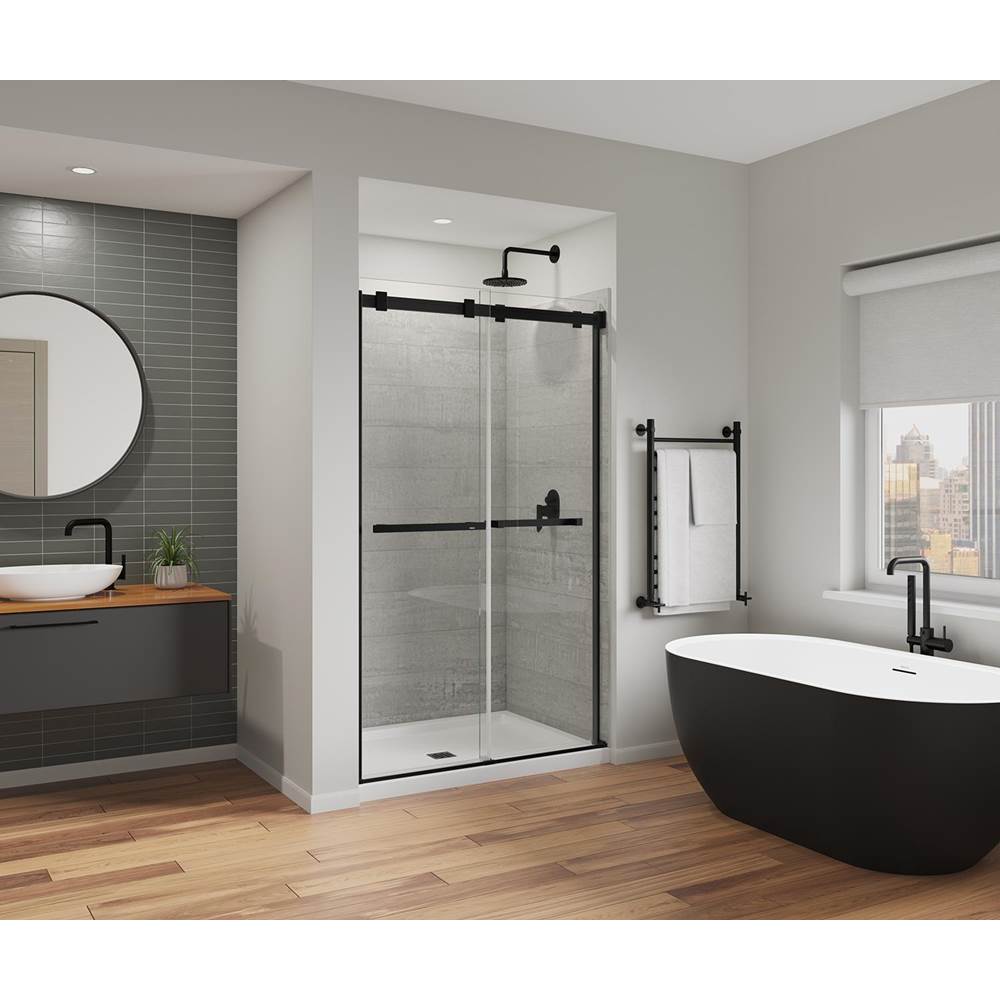 Maax Duel Alto 44-47 X 78 in. 8mm Bypass Shower Door for Alcove Installation with GlassShield® glass in Matte Black