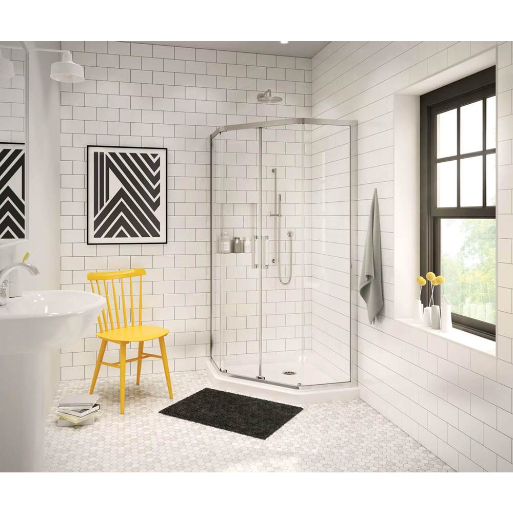 Maax Neo-Angle Base 40 3 in. 40 x 40 Acrylic Corner Left or Right Shower Base with Corner Drain in White