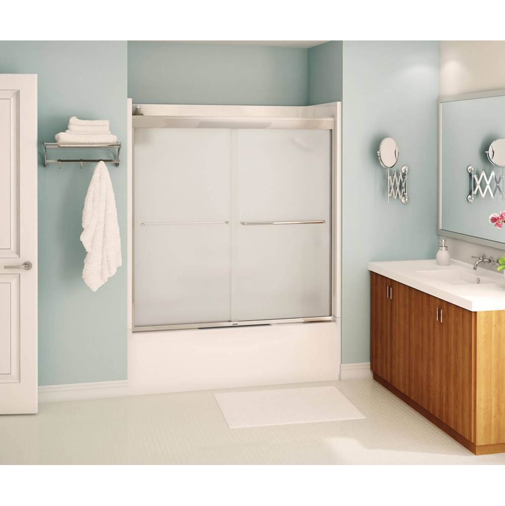 Maax Kameleon 55-59 x 57 in. 6 mm Sliding Tub Door for Alcove Installation with Frosted glass in Chrome