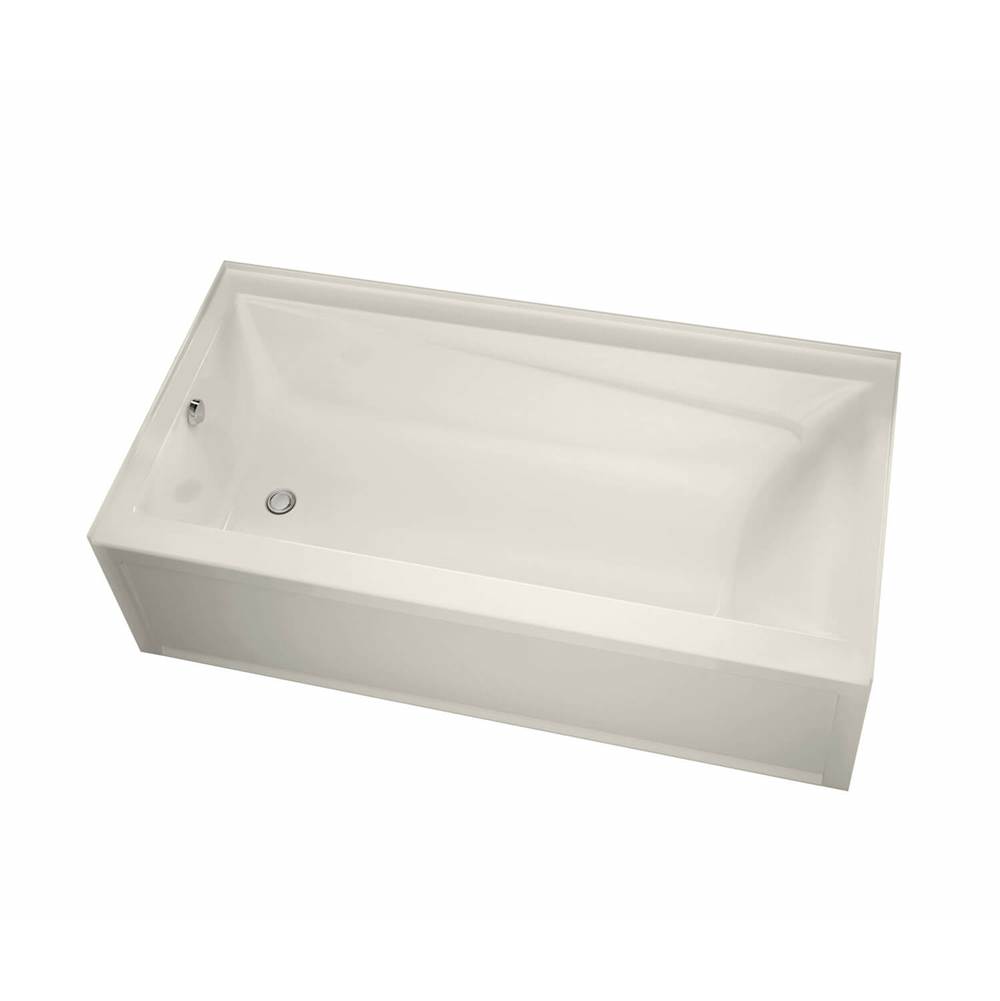 Maax Exhibit 7242 IFS AFR Acrylic Alcove Left-Hand Drain Whirlpool Bathtub in Biscuit
