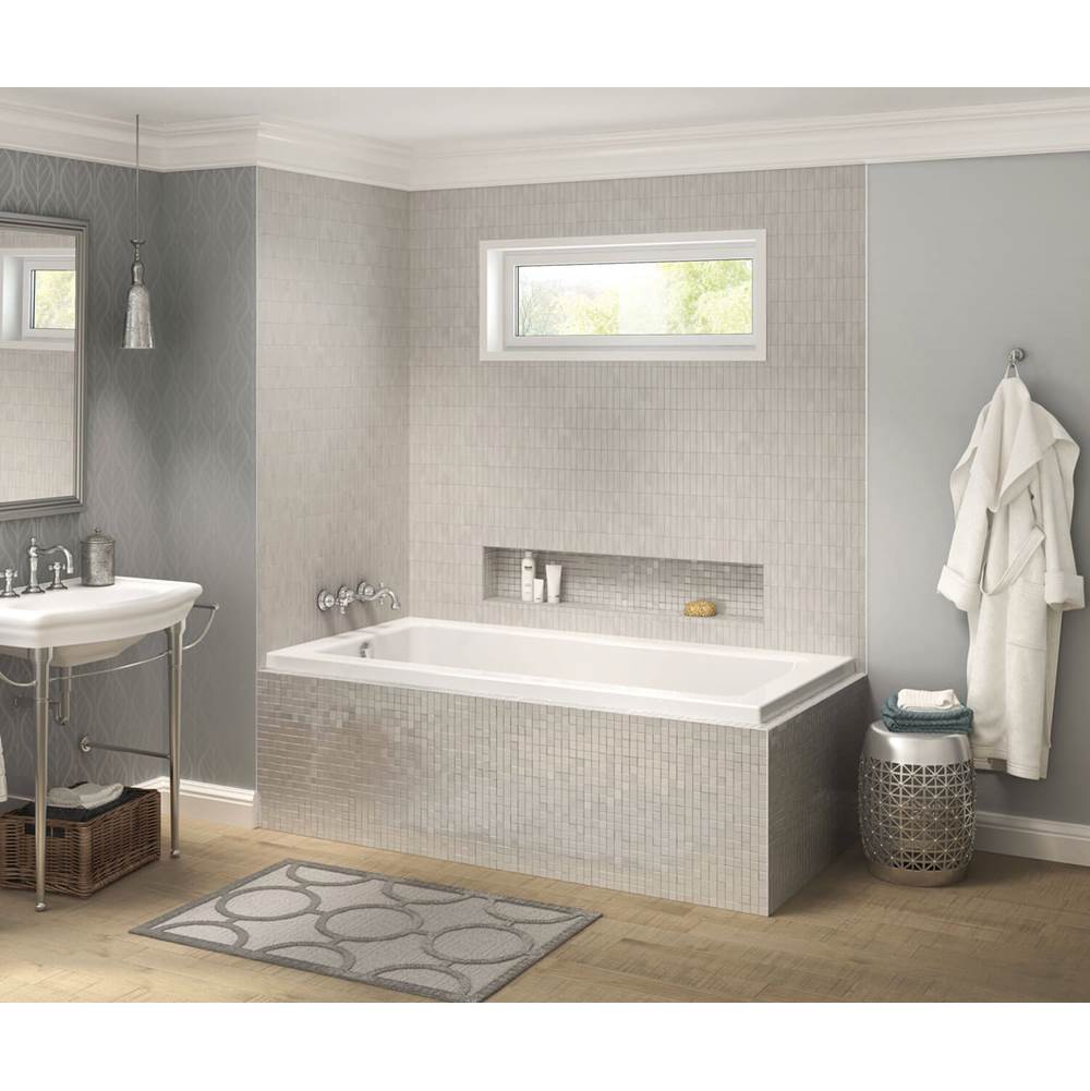 Maax Pose Acrylic Corner Left Right-Hand Drain Whirlpool Bathtub in White