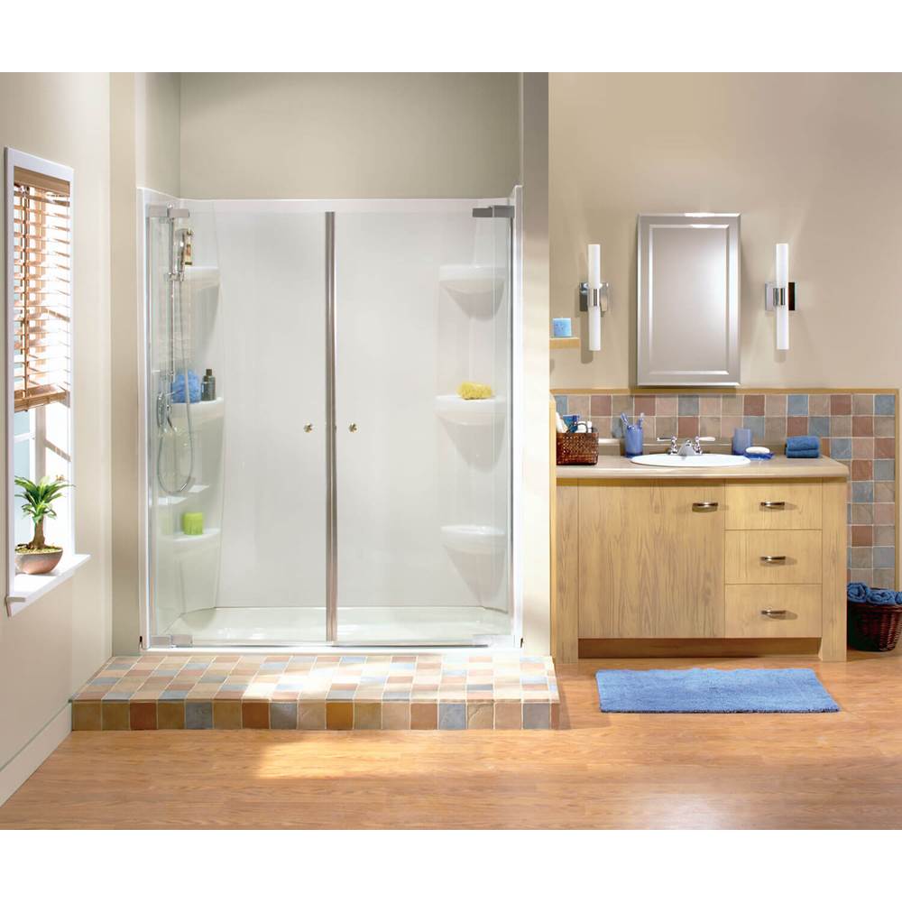 Maax Kleara 2-panel 57 1/2-60 1/2 x 69 in. 6mm Pivot Shower Door for Alcove Installation with Clear glass in Chrome