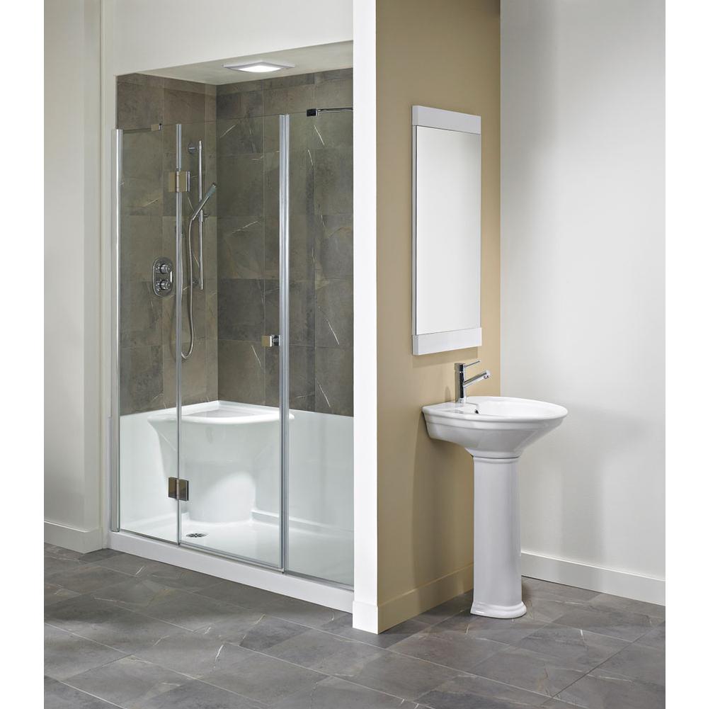 Neptune KOYA shower base 32x60 with Right Seat and Left drain, Black