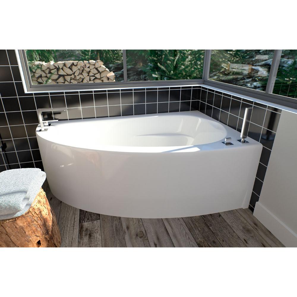 Neptune WIND bathtub 36x60 with Tiling Flange and Skirt, Left drain, Whirlpool/Mass-Air/Activ-Air, Black