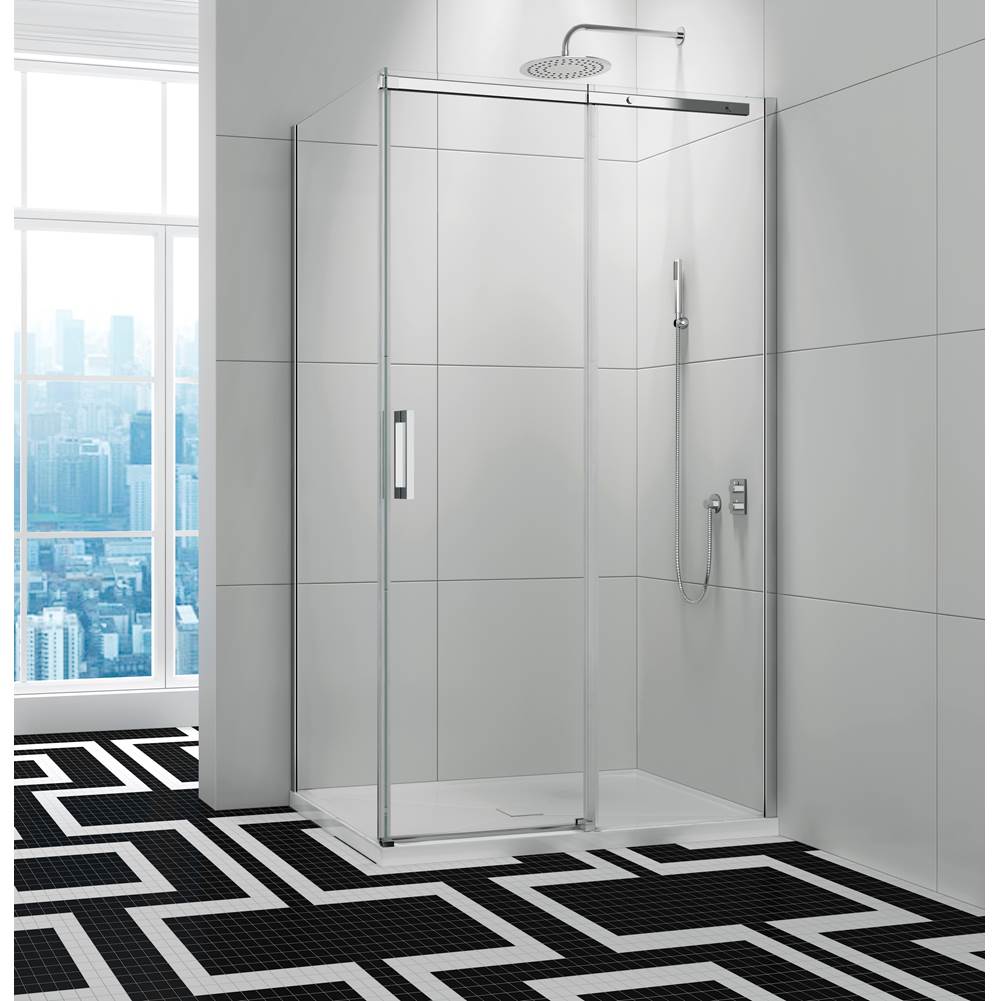 Oceania Baths Eko 60 x 36, Sliding  Shower Doors, Chrome