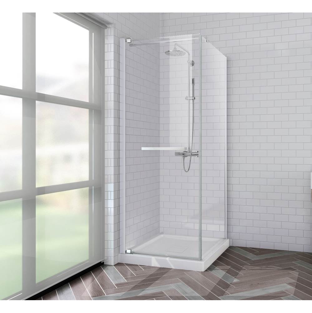 Oceania Baths California 34 x 32,Hinged  Shower Doors, Chrome