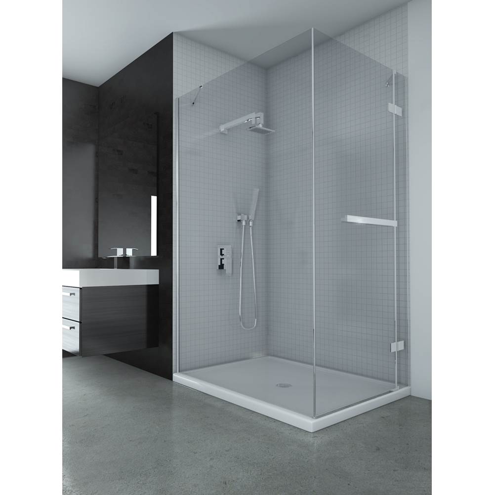Oceania Baths California Pivoted 36 x 48,  Shower Doors, Chrome