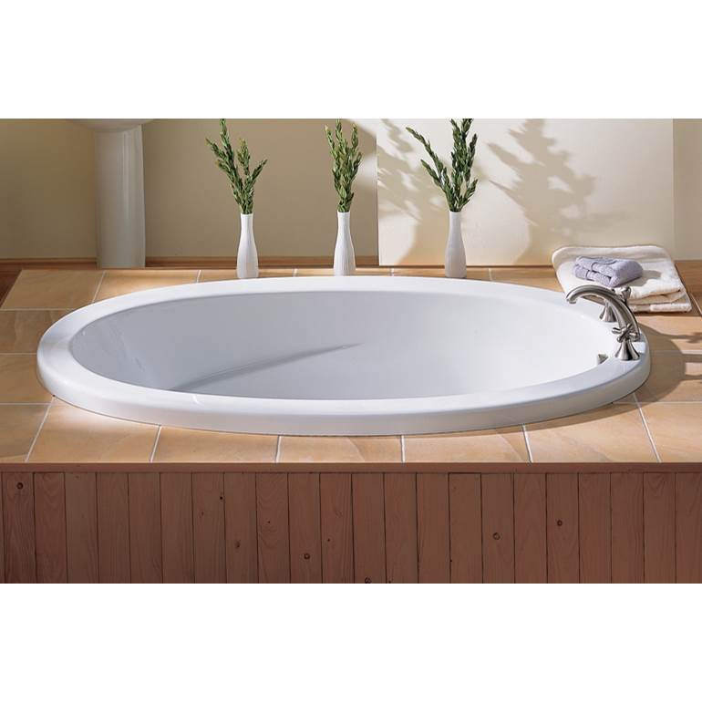 Oceania Baths Rose Deck Mount  x , AeroMassage Bathtub, Glossy White
