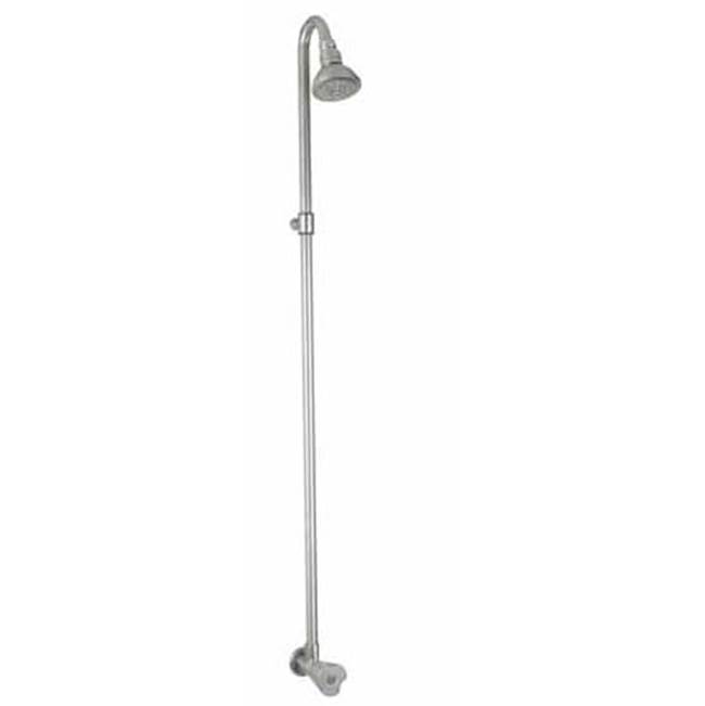 Outdoor Shower Wall Mount Single Supply Shower - ''Forza'' Manual Turn Valve, 3'' Shower Head