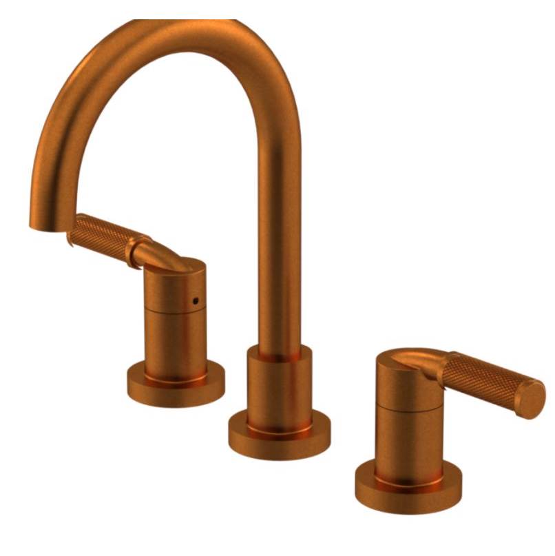 Rubinet Widespread Lav. Set. (less drain) in Antique Copper Matte With Tuscan Brass Accent