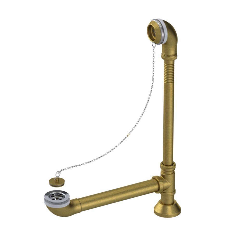 Rubinet Adjustable Plug And Chain Tubular Waste And Overflow (Solid Brass)