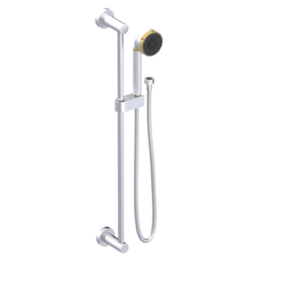 Rubinet Adjustable Slide Bar With Hand Held Shower Assembly 3 Function