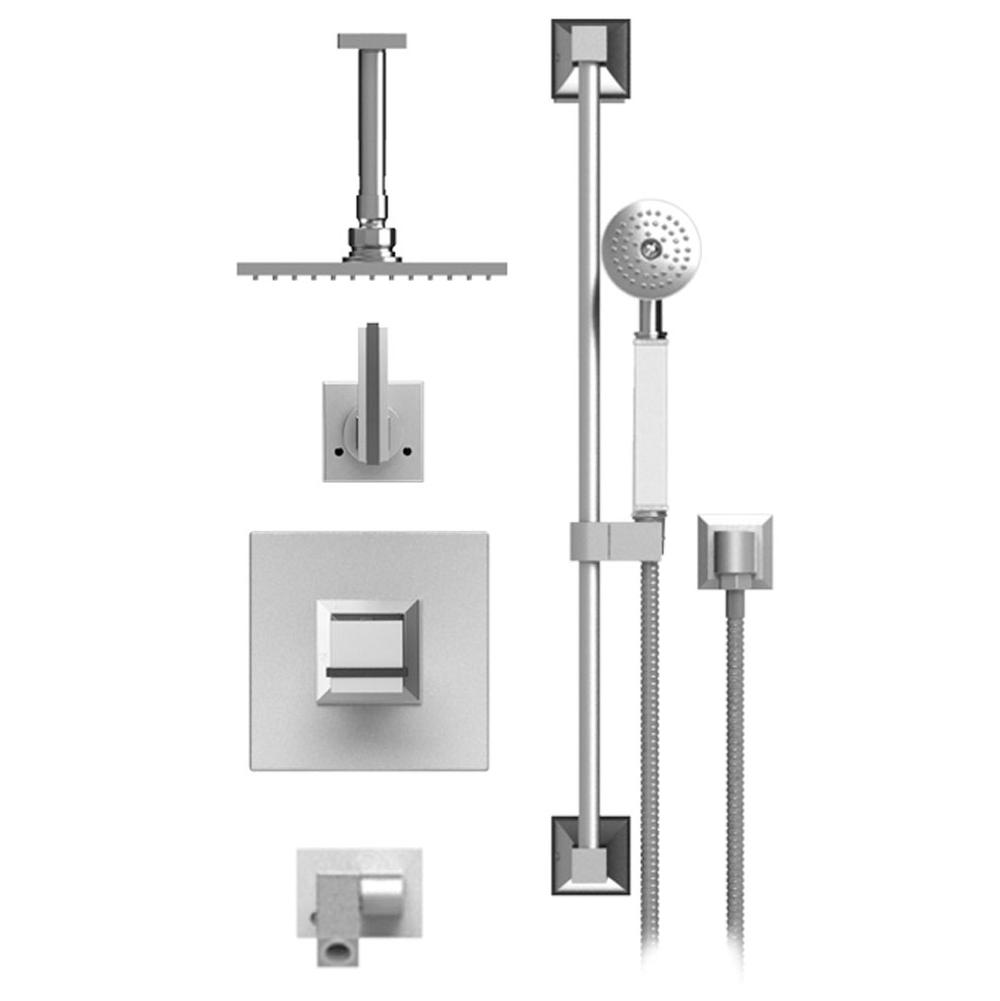 Rubinet Temperature Contol Shower With Two Way Diverter & Shut-Off, With One Seperate Volume Control, Hand Held Shower, Bar, Integral Supply Wall Mount Bidet/