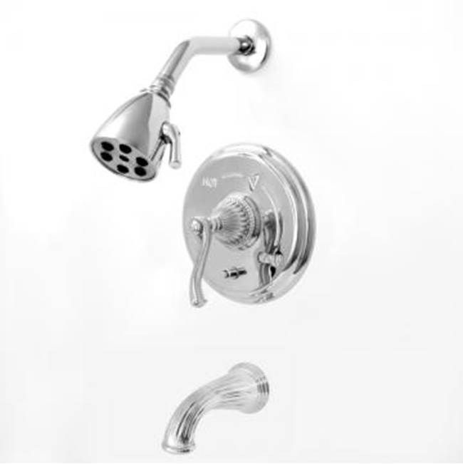 Sigma Pressure Balanced Tub & Shower Set With 9'' Plate Trim (Includes Haf And Wall Tub Spout) Devon Sable Bronze .80