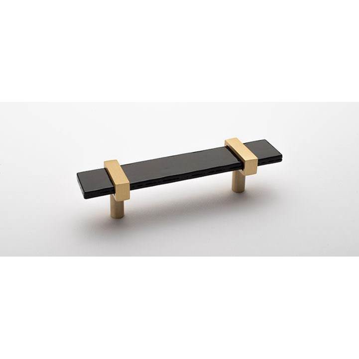 Sietto 5.5'' Adjustable Black Pull With Satin Brass Base