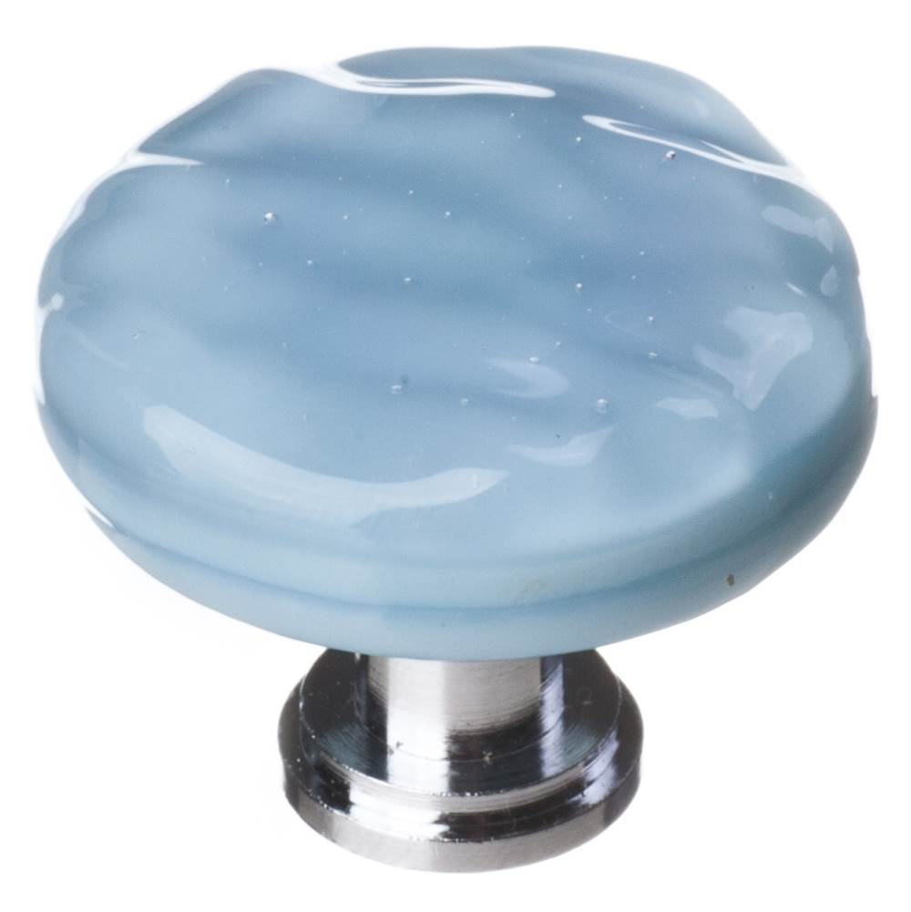 Sietto Glacier Powder Blue Round Knob With Polished Chrome Base