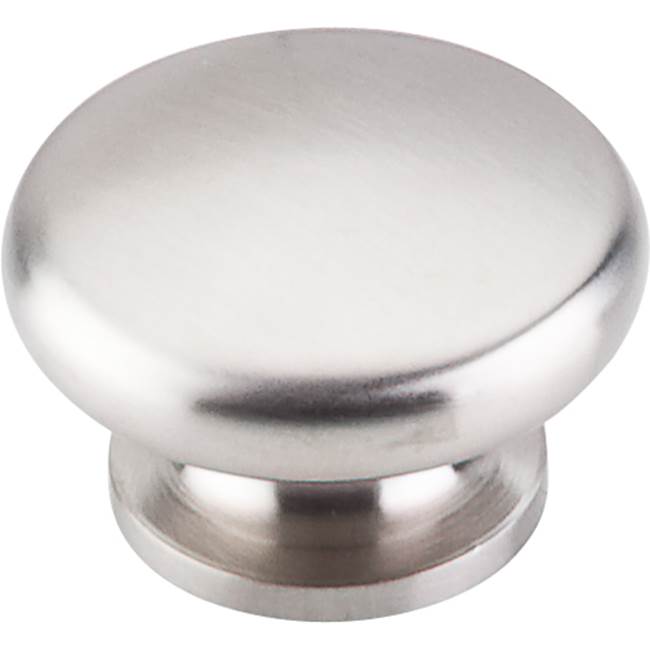 Top Knobs Flat Round Knob 1 1/2 Inch Brushed Stainless Steel
