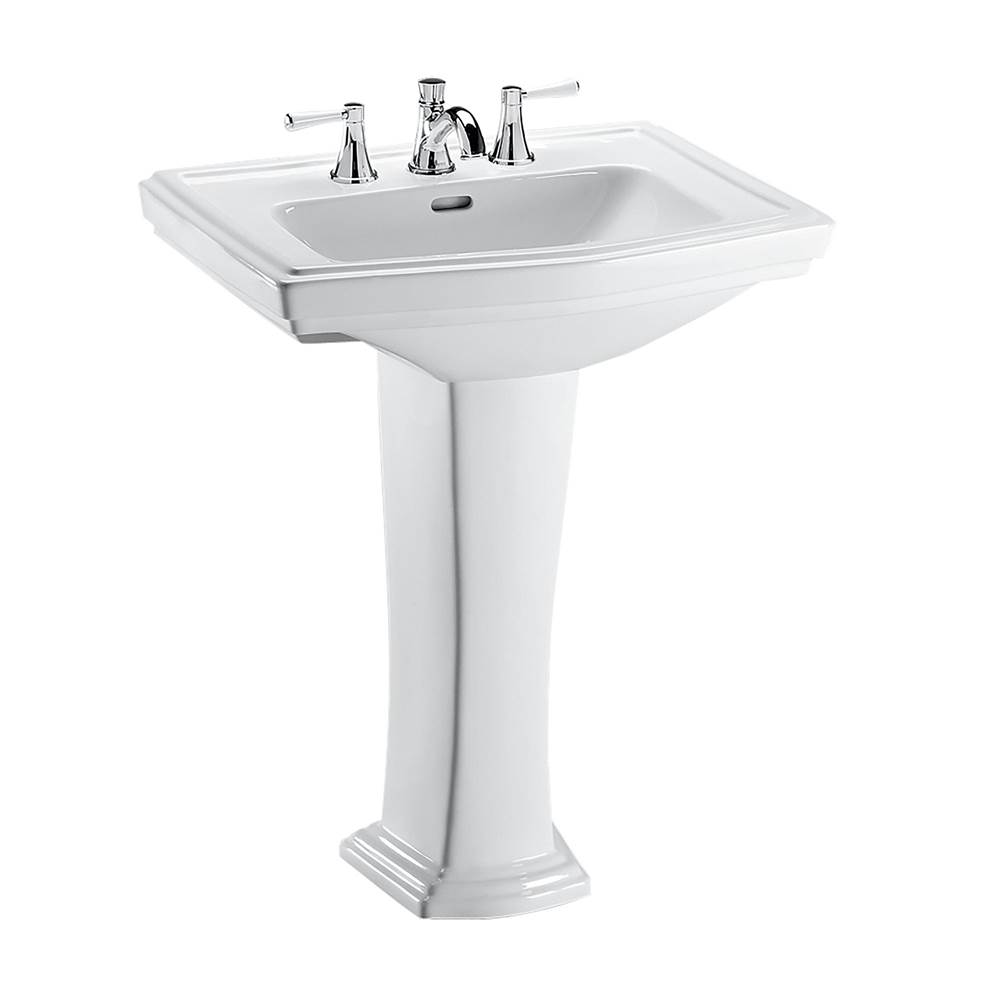 TOTO Toto® Clayton® Rectangular Pedestal Bathroom Sink For 8 Inch Center Faucets, Cotton White
