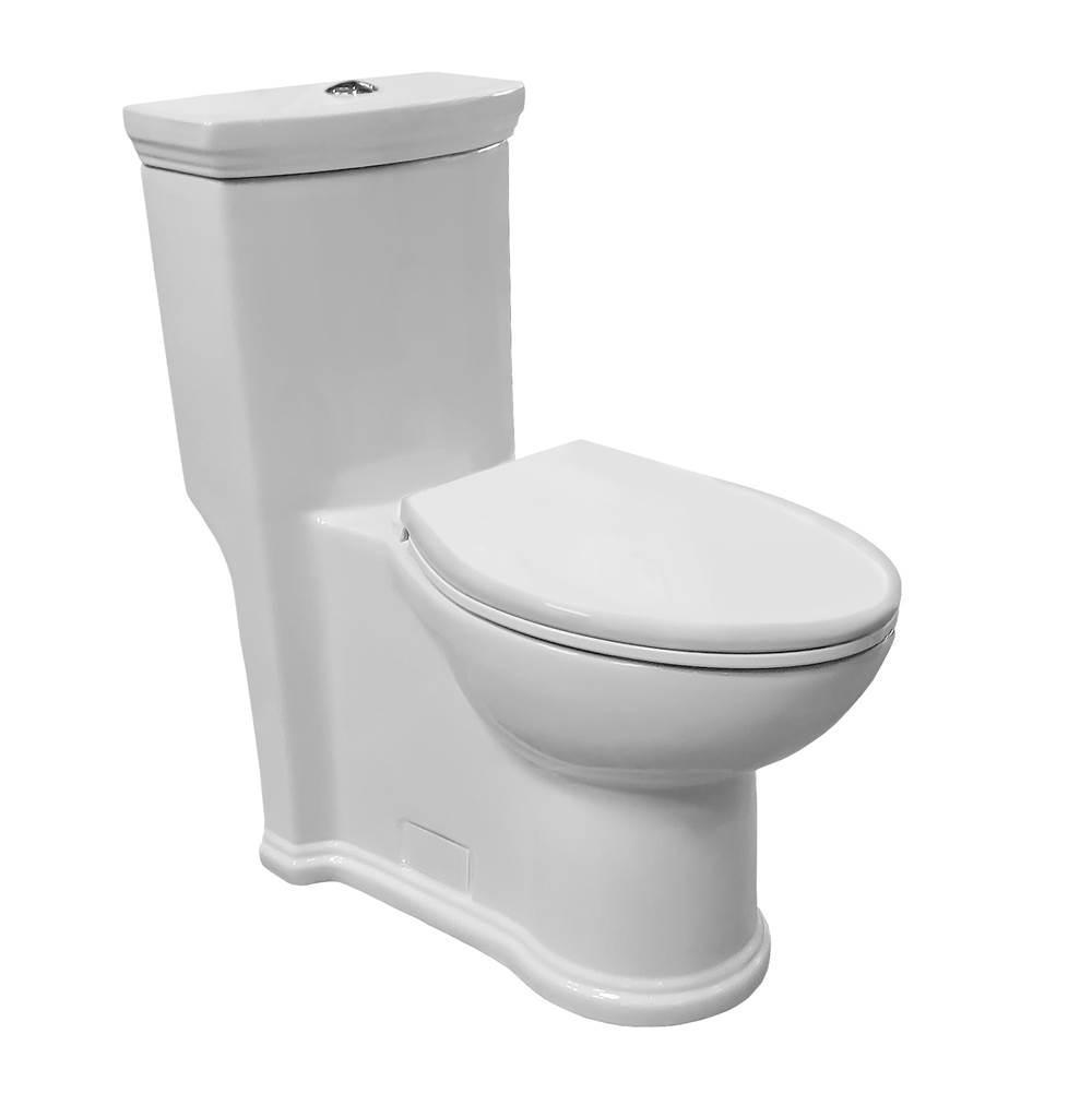 Whitehaus Collection Magic Flush Eco-Friendly One Piece Toilet with a Siphonic Action Dual Flush System,  Elongated Bowl, 1.3/0.9 GPF and WaterSense Certified