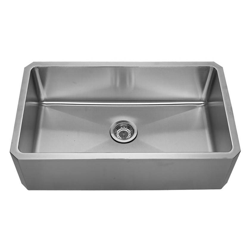 Whitehaus Collection Noah's Collection Brushed Stainless Steel Single Bowl Front Apron Undermount Sink