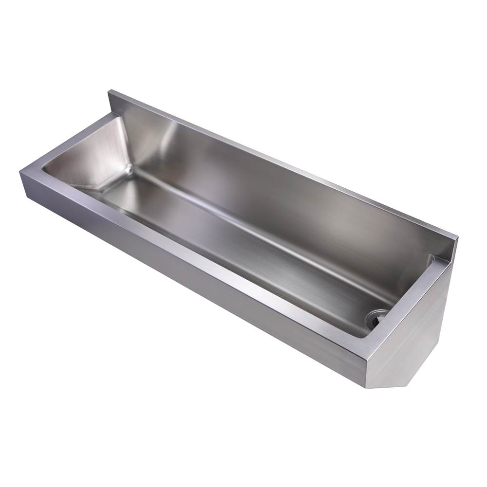 Whitehaus Collection Noah's Collection Brushed Stainless Steel Commercial Single Bowl Wall Mount Utility Sink
