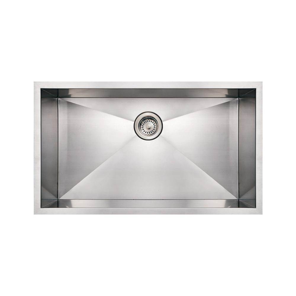 Whitehaus Collection Noah's Collection Brushed Stainless Steel Commercial Single Bowl Undermount Sink